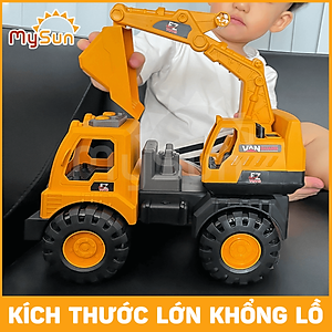 Xe ben chở cát, ô tô máy múc đất, cần cẩu công trình, xe trộn bê tông cỡ lớn đồ chơi trẻ em