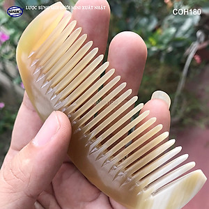 Lược Sừng Múi Bưởi Mini Răng Thưa (Size: XS-9cm) COH189 - Chải tóc xoăn rối xù, phụ kiện bỏ túi tiện dụng không thể thiếu - Chăm sóc tóc - HAHANCO