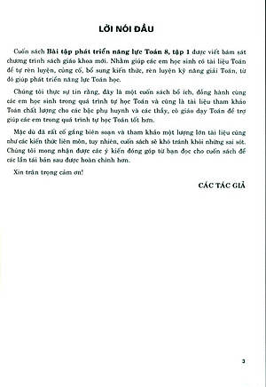 Bài Tập Phát Triển Năng Lực Toán 8 - Tập 1