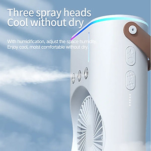 Quạt hơi nước tích điện Half Horse, xoay 180 độ , pin 4000 mah. Trợ thủ đắc lực cho mùa hè nóng nực