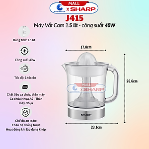Máy Vắt Cam Sharp EJ-J415-WH (40W) - Hàng Chính Hãng