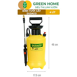 Bình Tưới Cây Dudaco, GreenHome, 4 Lít, Phun Xa 2 Chế Độ, Bơm Nhẹ Tay, Tưới Cây Phun Sương, Bền, Đẹp