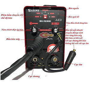 Máy hàn MIG không dùng khí 3 chức năng SASUKE MIG200 MINI cuộn dây 1kg. 