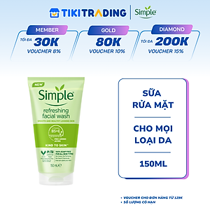 Sữa Rửa Mặt Simple lành tính và hiệu quả cho mọi loại da 150ml