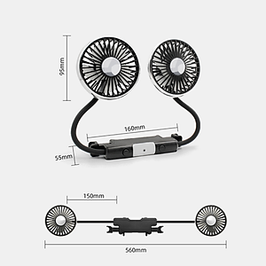 Quạt Điện Jack Cắm USB Gắn Ghế Ô Tô Xoay 360 Độ | Quạt Điện Gắn Ghế Xe Ô Tô Xoay 306 Độ Tiện Dụng, Tốc Độ Quạt Nhanh, Làm Mát Tốt