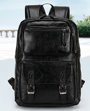 Ba lô da bò nam công suất lớn phong cách châu âu