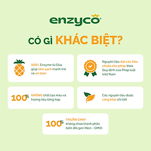Nước ngâm rửa rau củ quả, thực phẩm sinh học Enzyco 1L - 100% Enzyme Dứa