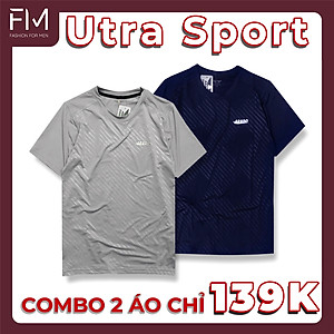 Combo 2 áo sport, áo thun thể thao nam, thiết kế họa tiết sọc chéo, chất thun mát lạnh co giãn tốt - FORMEN SHOP - FMCB2TY001