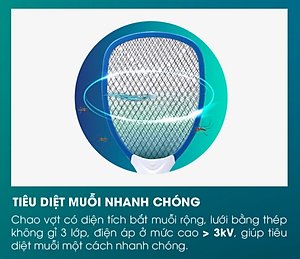 Vợt bắt muỗi điện tử Model: VBM RD.02