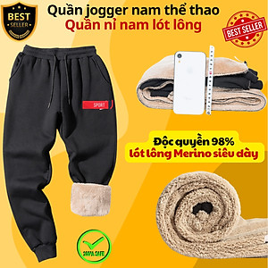 Quần gió lót lông QD2 ấm áp thời trang cho nam, Quần nỉ jogger lót lông QD1 sang trọng và dày dặn D Danido