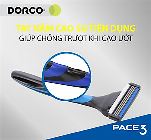 DORCO PACE 3 - Dao Cạo Râu Hàn Quốc 3 Lưỡi - Hộp Gồm 1 Cán và 1 Đầu Cạo