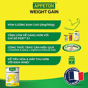 Sữa Appeton Weight Gain cho Người lớn hương Vanilla lon 900g