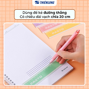 Thước nhựa thẳng màu Pastel dài 20 cm Thiên Long Pazto SR-010 - Màu ngẫu nhiên