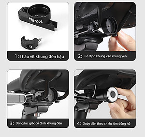 Đèn hậu xe đạp Kiotool 2 màu xanh đỏ K02