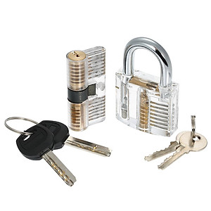 Bộ 24 Dụng Cụ Mở Khóa Chuyên Nghiệp với 2 ổ khóa Thực Hành Kèm Bao Da Dành Cho Người Mới Bắt Đầu