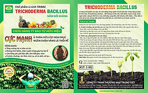 Combo Chế phẩm EM gốc và Chế phẩm vi sinh Trichoderma TRIBAC nấm đối kháng. Ủ phân cá, rác bã hữu cơ hoai mục nhanh không mùi hôi. Ngăn chặn nấm bệnh gây thối rễ vàng lá. HSD 2 năm