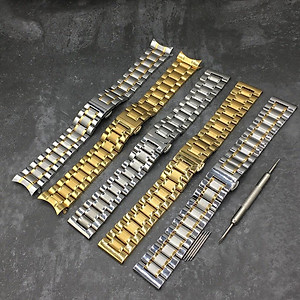 Dây Đeo Đồng Hồ Thép Không Gỉ Đúc Đặc Có Đầu Bo Cong Size 20mm 22mm