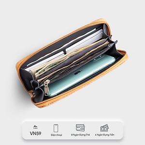 Ví Lata ( Thời trang nữ dáng cầm tay dáng dài - Ví da VN59 )