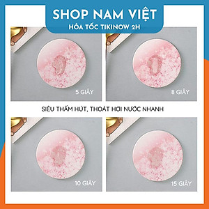 Lót Ly Ceramic Trắng Trơn, Đế Lót Cốc Gốm Sứ Siêu Thấm Hút, Thích Hợp Trang Trí DIY - Chính Hãng NAVIVU