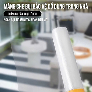 3.2m*12m Màng PE Bọc Nội Thất Chống Bụi Chống Nước Khi Thi Công MÀU TRẮNG TRONG