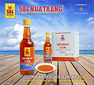 Thùng 6 Chai Nước mắm Nhỉ Cá cơm 584 Nha Trang - 30 độ đạm - Chai Nhựa 500 ml