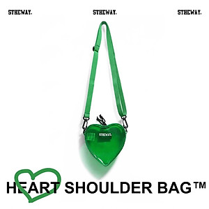 5THEWAY HEART SHOULDER BAG in DEEP MINT aka Túi Trái Tim Trong Suốt Xanh Lá