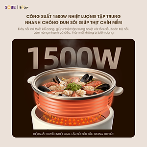 Nồi lẩu Bear SB-NL05F 5L (1500W) - Hàng chính hãng