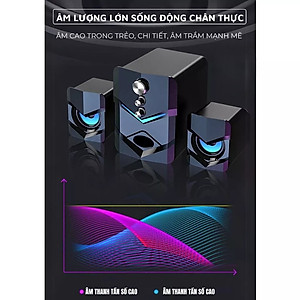 Bộ 3 Loa Máy Tính D222 Có Đèn LED, Âm Thanh 9D Chất Lượng Tốt, Nghe Nhạc Hay -  Hàng Nhập Khẩu
