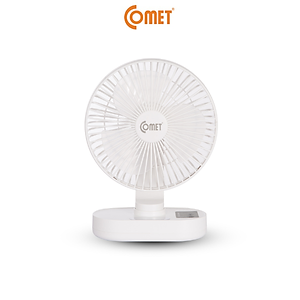 Quạt Sạc Tích Điện Để Bàn Đa Năng COMET CRF1406 6W, 3 Cấp Độ Gió, Có Đèn LED, 2 pin rời 18650 Lithium 1200mAh Để Bàn Văn Phòng - Hàng chính hãng