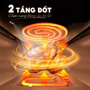 Nồi chiên không dầu phun sương Masuto MSKing 6L - 2 tầng đốt không cần trở lật - Hàng chính hãng