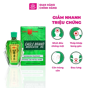 [Chính Hãng Singapore] Combo 2 Chai - Dầu Gió Xanh Con Ó Eagle Brand 24ml