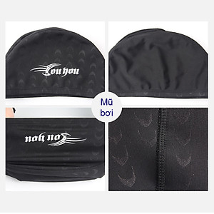 Set đồ bơi nam full 5 chi tiết kèm túi đựng, Quần bơi da cá + Kính bơi + Mũ + Bịt tai + Kẹp mũi, hàng xịn đẹp chuẩn | BN009