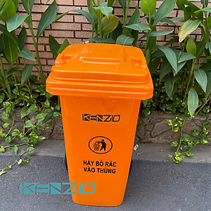 Thùng rác nhựa KENZIO 120 lít - màu Xanh, Vàng, Cam