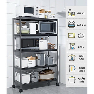 Kệ lò vi sóng đa năng Thép Carbon cao cấp, kệ để đồ nhà bếp siêu chịu lực 300kg sơn tĩnh điện chống bong tróc, kệ nhà bếp
