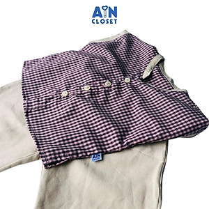 Bộ quần áo ngắn bé trai Sơ mi họa tiết Caro nhí tím - AICDBGAGOLGW - AIN Closet