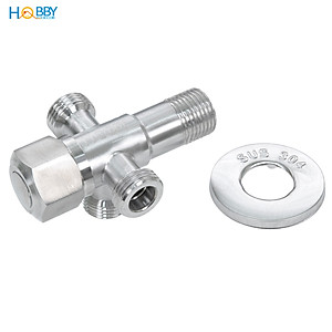 Van chia nước 3 nhánh ren ngoài 21 inox 304 Hobby home decor DNV4