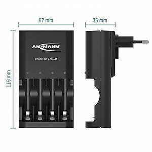 Bộ sạc Pin ANSMANN POWERLINE 4 Smart - Hàng Nhập Khẩu