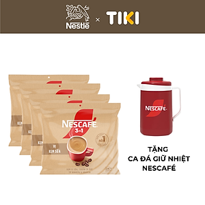 [Tặng ca đựng đá 900ml] Combo 4 Bịch Cà phê hòa tan NESCAFÉ 3IN1 VỊ KEM SỮA Bịch 24 gói ĐẬM VỊ SỮA, CHUẨN CÀ PHÊ