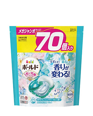 Viên giặt xả Bold GelBall 4D P&G hương hoa tươi mát túi refill 70 viên