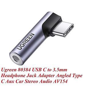 Ugreen UG80384AV154TK Jack chuyển USB type C bẻ góc 90 độ ra 3.5mm Headphone Audio - HÀNG CHÍNH HÃNG