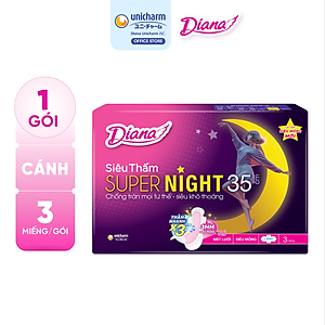 Combo 6 Băng Vệ Sinh Diana Super Night 35cm (Gói 3 Miếng)