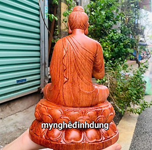 Tượng phật thích ca bằng gỗ hương đá tuyệt đẹp kt cao 30x15x15cm