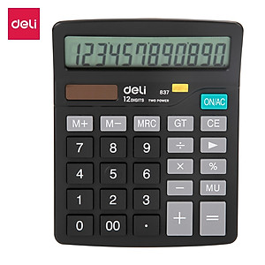 Máy Tính Để Bàn 12 Số Deli - Phù Hợp Kinh Doanh Văn Phòng Tính Chính Xác Cao Tiện Lợi - E837 TE837C