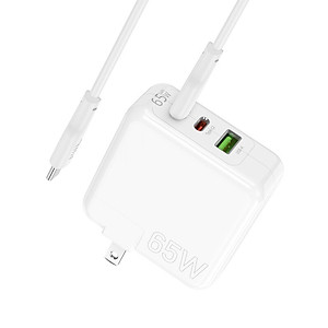 Bộ Củ, cốc sạc nhanh typec 65w cao cấp tiện lợi với 2 cổng Type-C va 1 cổng USB chân dẹp có thể gập gọn lại an toàn chống cháy nổ - Hàng nhập khẩu