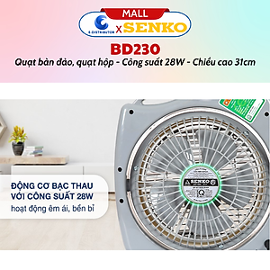 Quạt Bàn Đảo 2 Tấc Senko BD230 - Hàng Chính Hãng - Màu Ngẫu Nhiên
