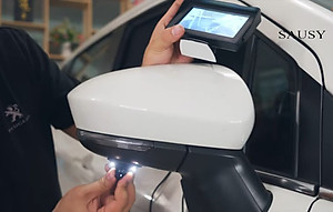 Trọn bộ MÀN HÌNH kèm Camera soi lề ô tô gắn gương cắm tẩu không đấu YOELBAER góc quay rộng không khoan