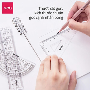 Bộ dụng cụ eke thước đo độ học sinh Deli - 1 bộ - 71988