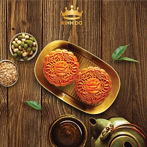 Hộp 2 bánh trung thu Kinh Đô "Team Đậu Xanh - Khoai Môn" (2 bánh x 150g)