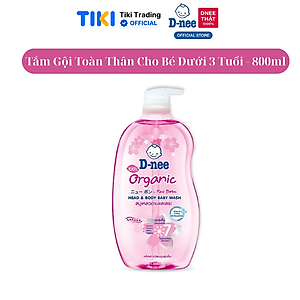 Dung Dịch Tắm Gội Toàn Thân Cho Bé Dưới 3 Tuổi D-nee - Chai 800ml (Hồng)
