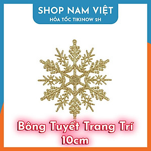 Set 5 Bông Tuyết 10cm Lấp Lánh Trang Trí Cây Thông Giáng SInh